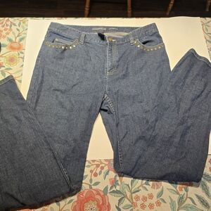 Liz Claiborne Blue Boot Cut Jeans with Gold Studs